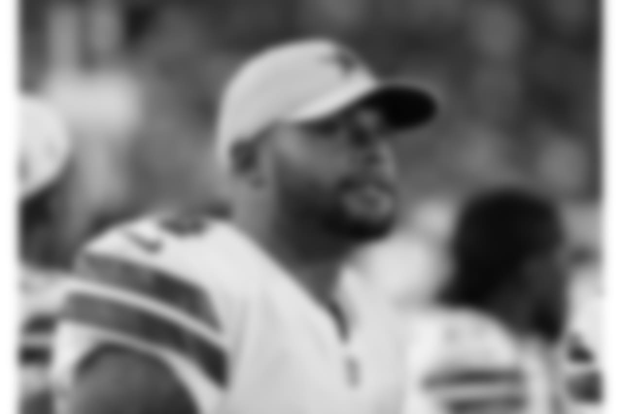 Dallas Cowboys quarterback Dak Prescott (4) stands on the sideline during the first half of an NFL preseason football game against the San Francisco 49ers in Santa Clara, Calif., Thursday, Aug. 9, 2018. (AP Photo/Tony Avelar)