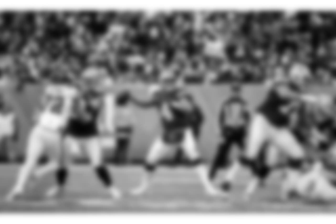 Dallas Cowboys quarterback Dak Prescott (4) passes against the New York Giants during the fourth quarter of an NFL football game, Sunday, Dec. 10, 2017, in East Rutherford, N.J. (AP Photo/Adam Hunger)