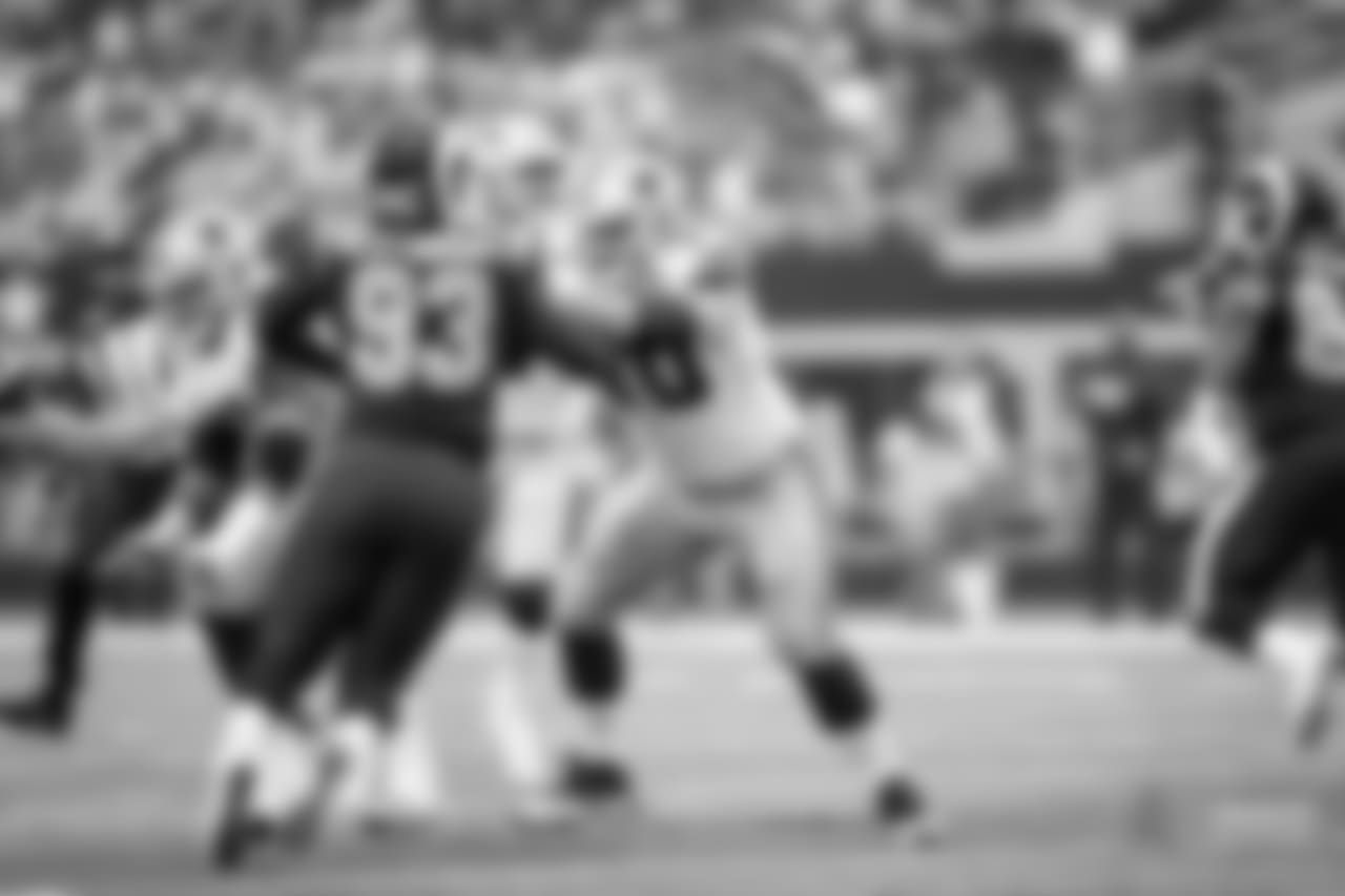 01 October 2017: Zack Martin (70)
of the Dallas Cowboys during their NFL week 4 regular season 35-30 loss to the Los Angeles Rams at AT&T Stadium in Arlington, Texas. Photo by James D. Smith/Dallas Cowboys