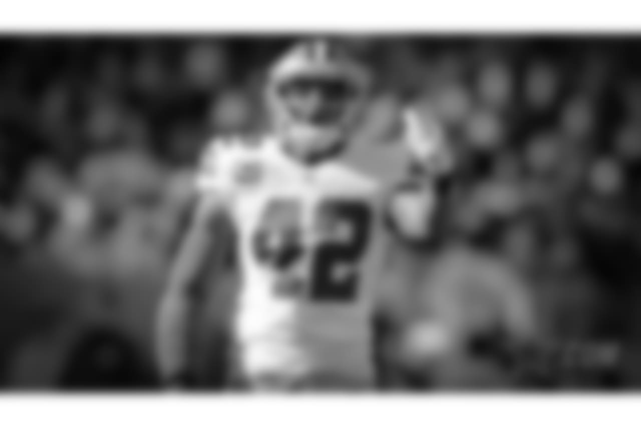 Dallas Cowboys safety Barry Church (42) calls out a defensive signal during a 2016 NFL week 17 regular season game against the Philadelphia Eagles, Sunday, Jan. 1, 2017 in Philadelphia, Penn. The Eagles defeated the Cowboys, 27-13. (James D. Smith via AP)