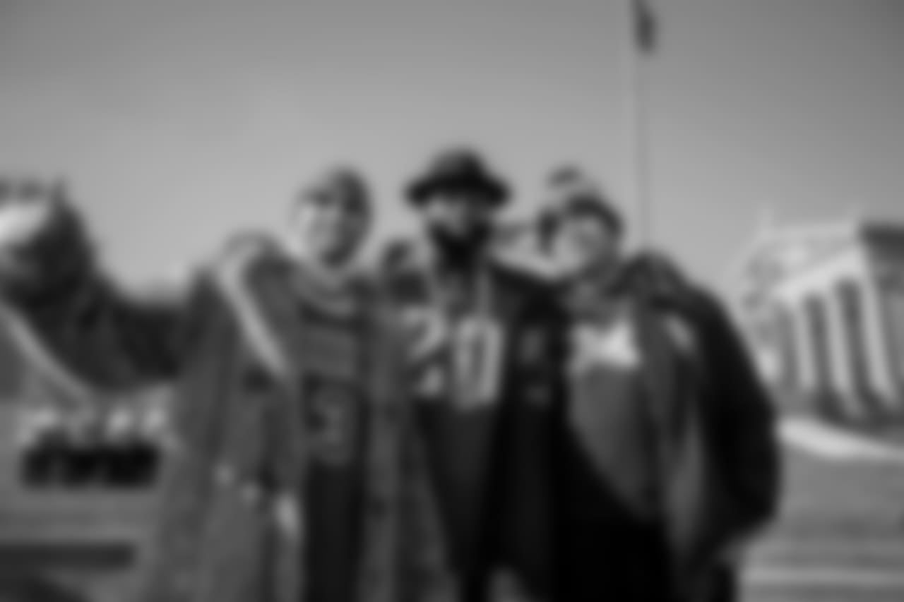 DE Chris Long, T Jason Peters, and G Brandon Brooks
