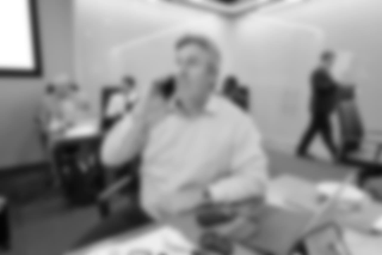 Pederson working the phones.