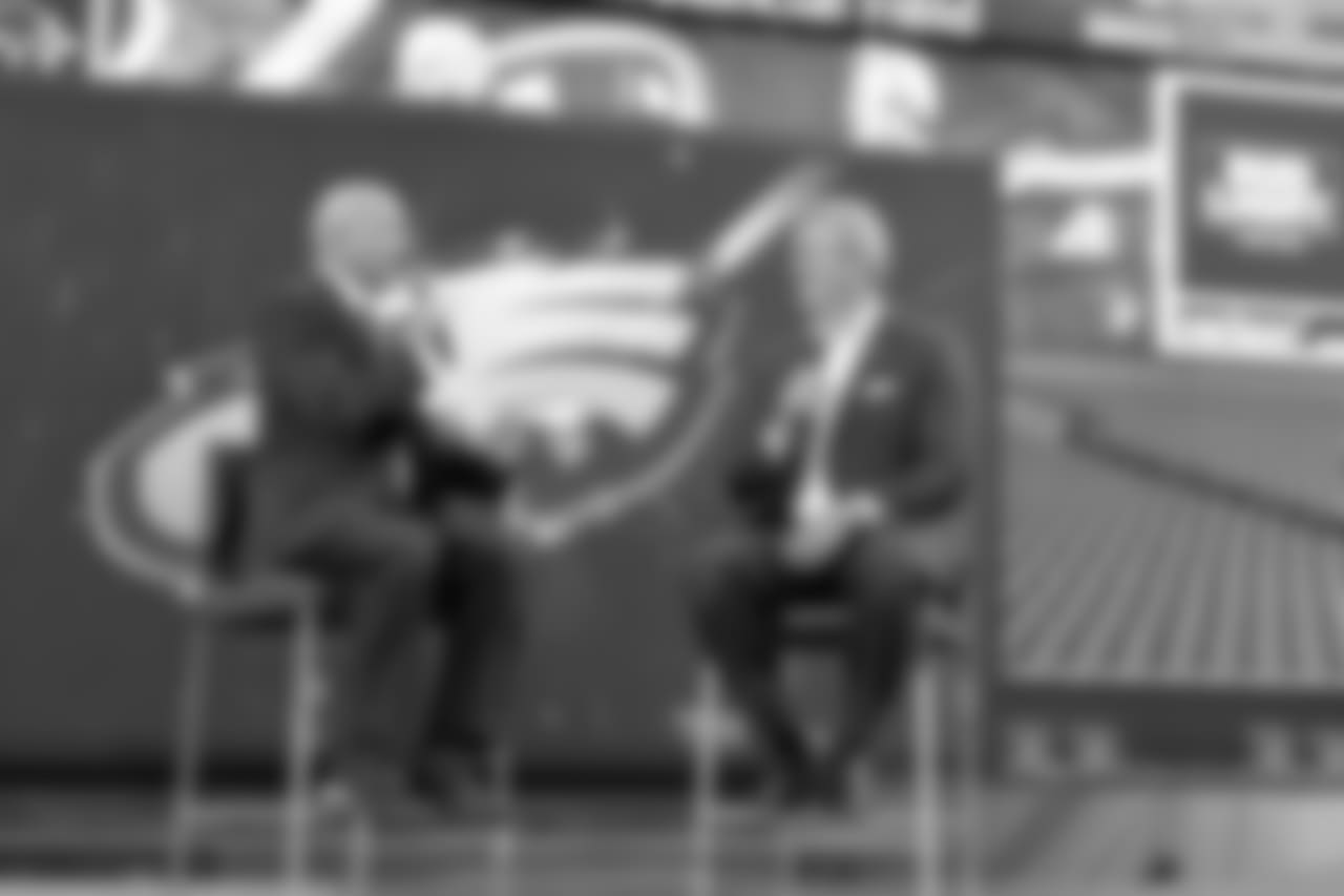 Dave Spadaro and head coach Doug Pederson during their Q&A session.