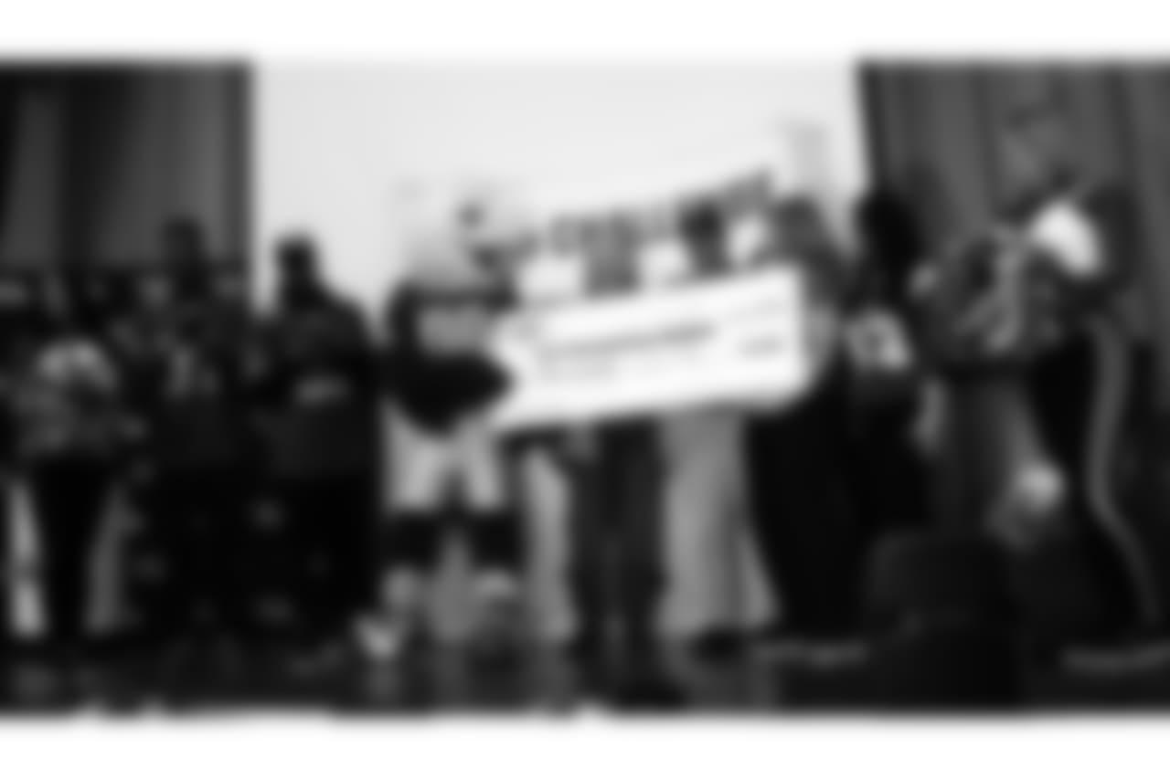 At the end of the pep rally, the Fell School was presented with a $10,000 Hometown Grant.