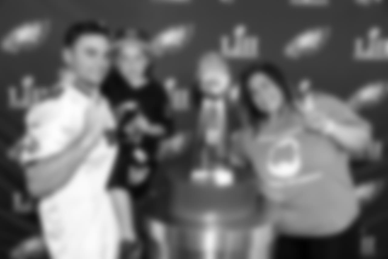 Posing with the Lombardi Trophy