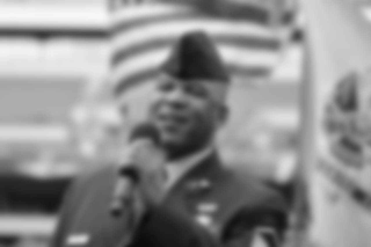 Master Sergeant Sterling Randolph performs the National Anthem.