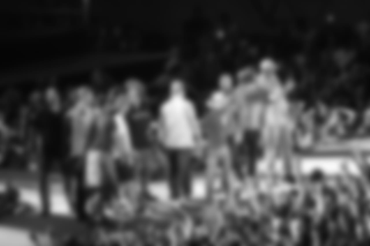 The team on stage following Chesney's performance of "The Boys of Fall"