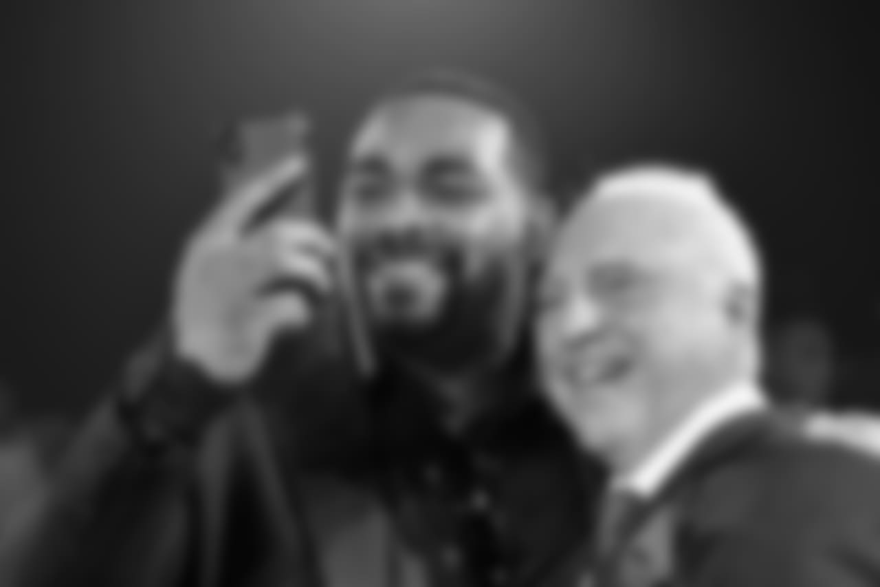 DE Brandon Graham and Chairman and CEO Jeffrey Lurie