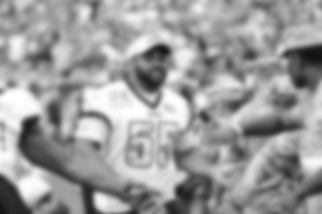 DE Brandon Graham during Military Appreciation Night