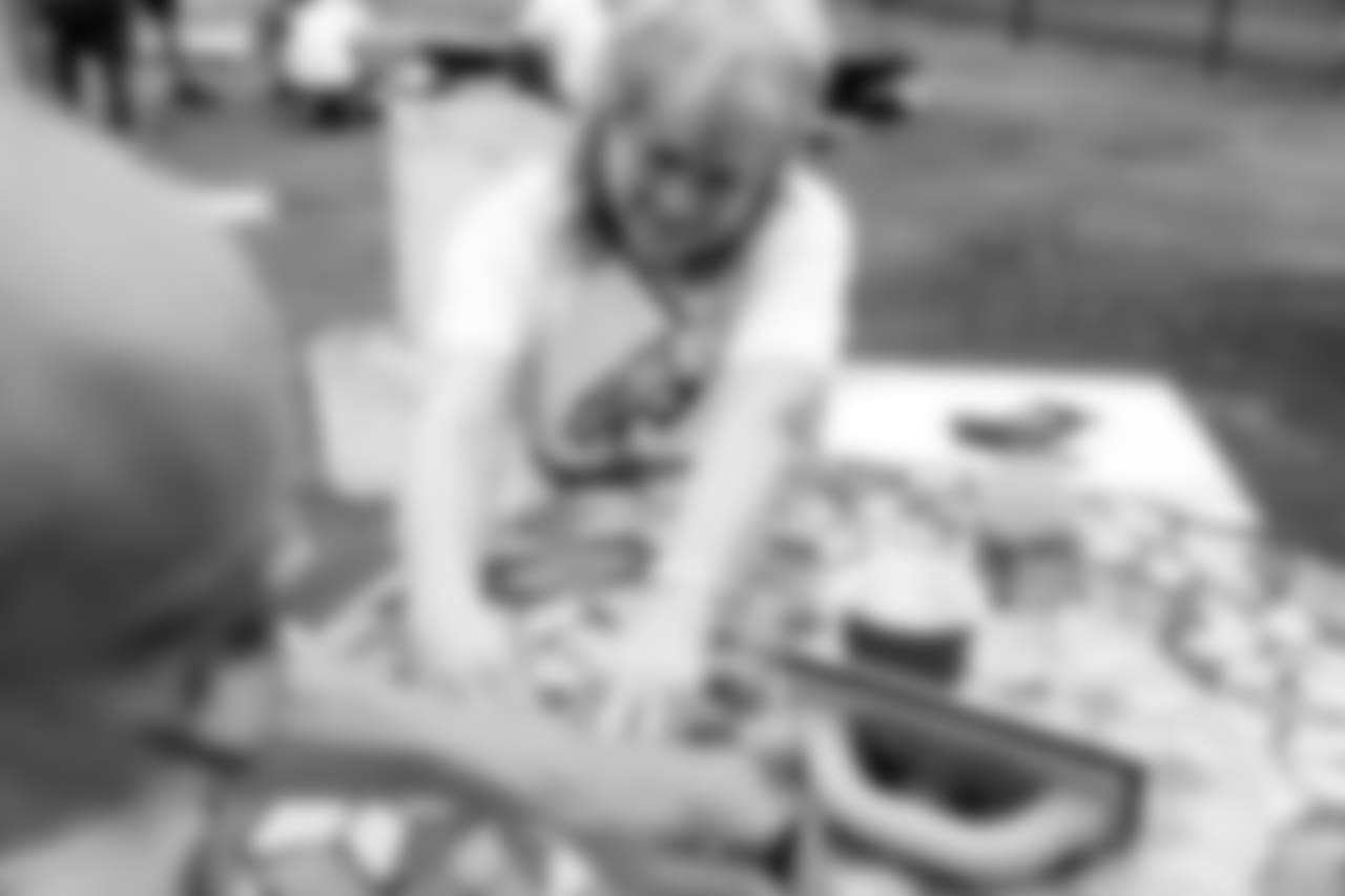 Creating one of the mosaics