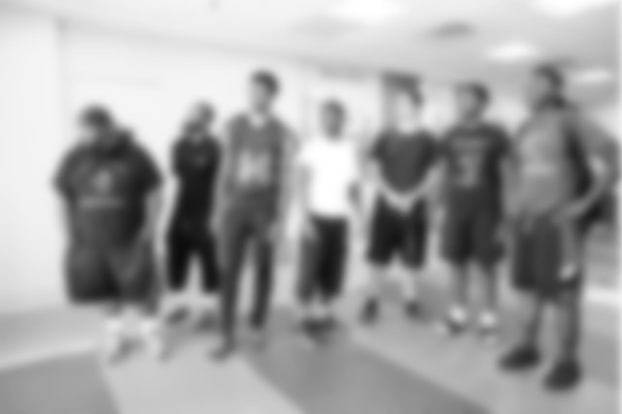 On Wednesday, a few players and coaches from the Northeast High School football team came to the NovaCare Complex for a surprise cleat donation.