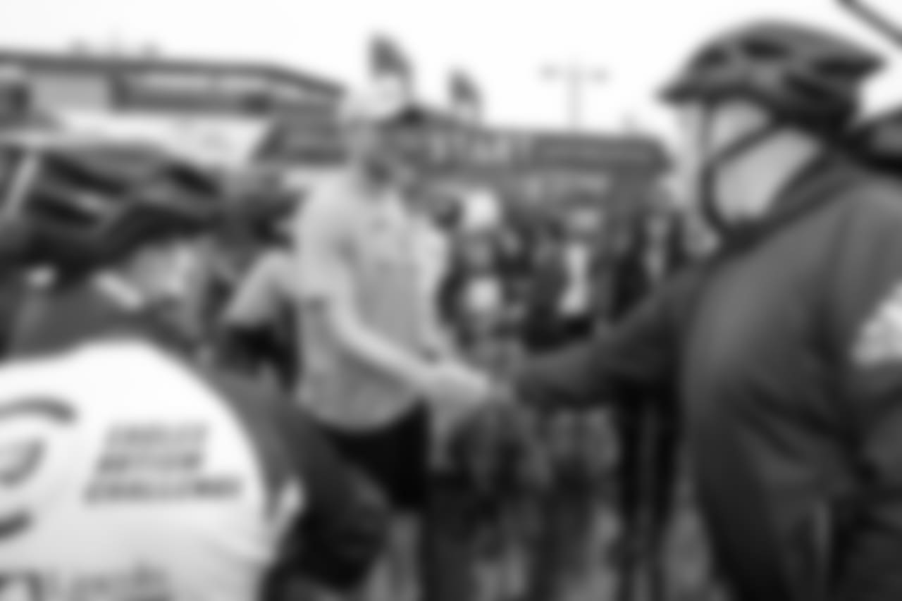 Nick Foles meeting riders