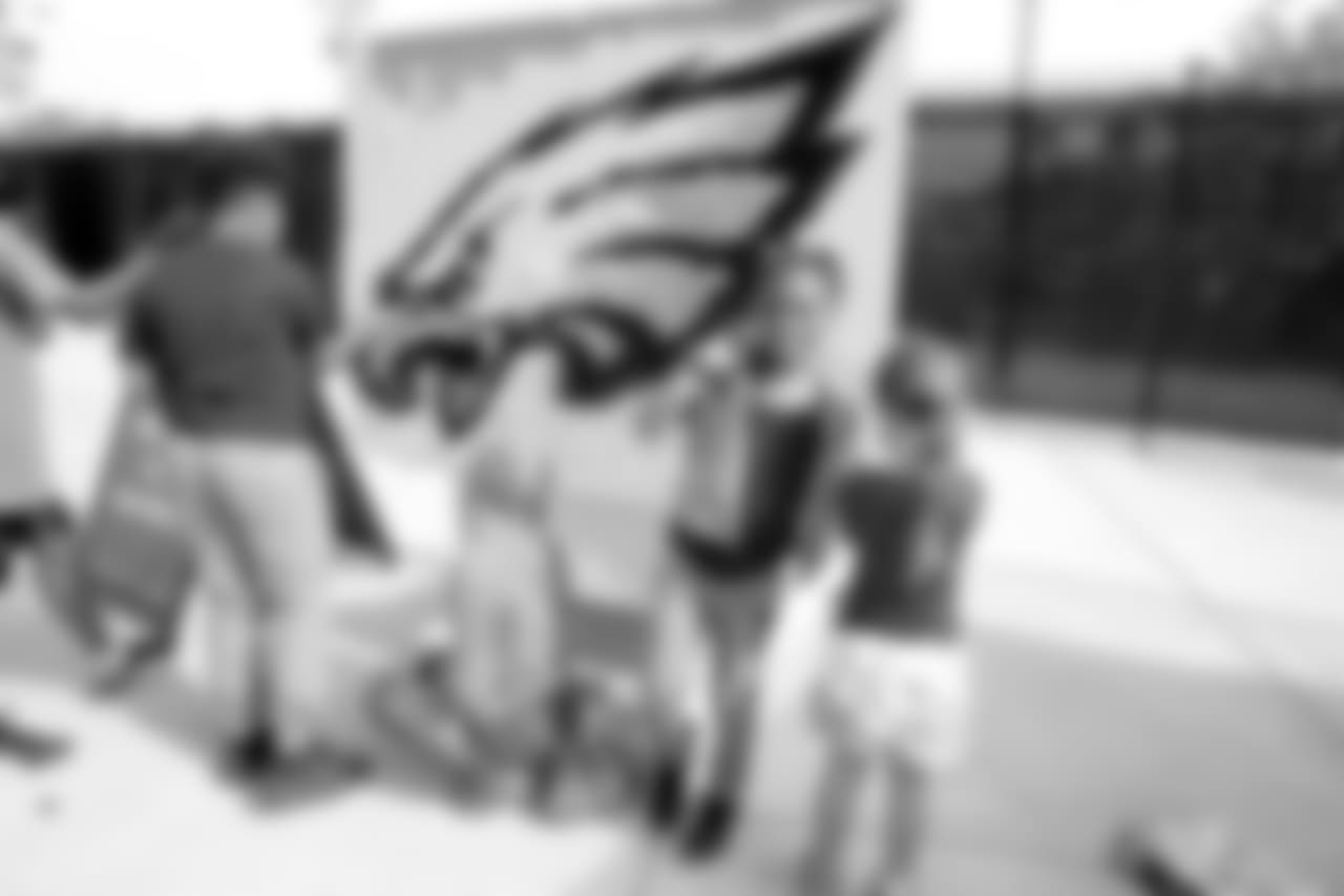 Fans creating the Eagles logo with LEGOs!