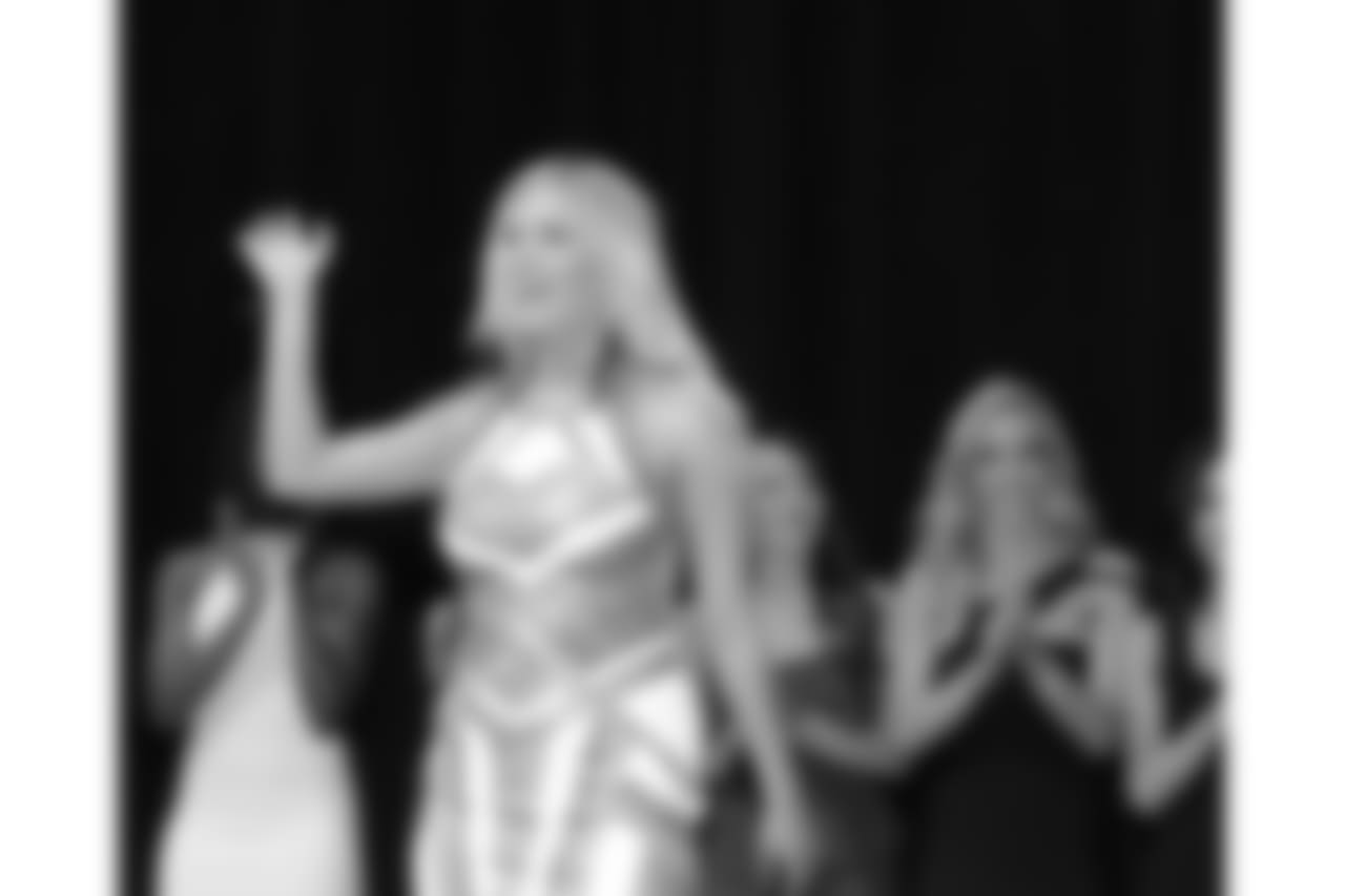 Allison waves to the audience after being named to the squad