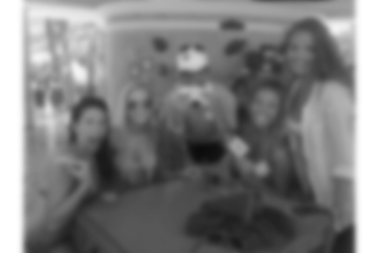 Jenny, Nicole, Samara and Christine weren't fooled by the Iberostar entertainer's card tricks