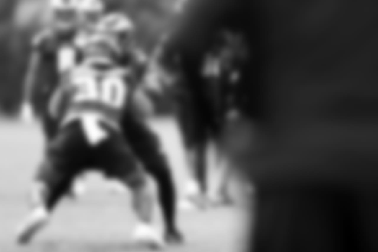RB Corey Clement participating in a drill.