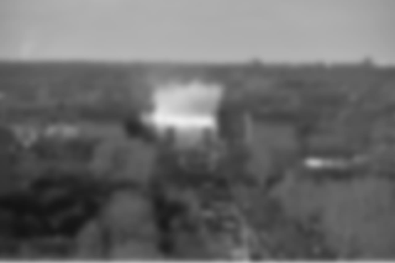 Fireworks shoot off from the Philadelphia Museum of Art.