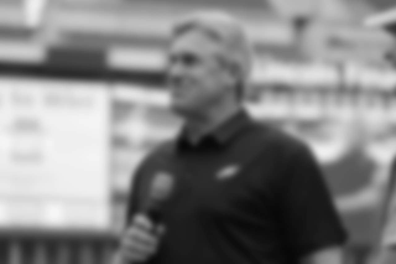 Head coach Doug Pederson addresses the crowd
