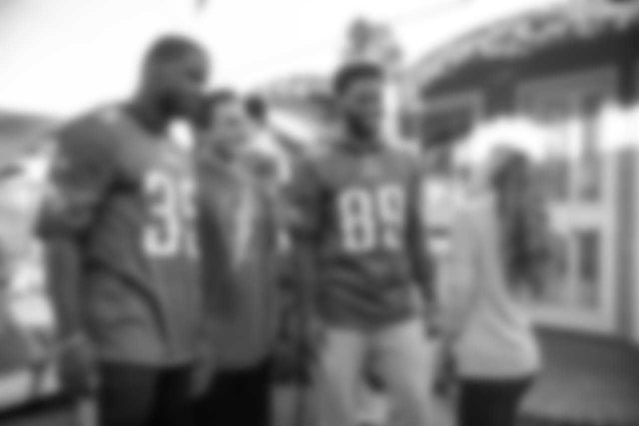 DB K.J. Dillings and WR Greg Ward taking in the festivities.