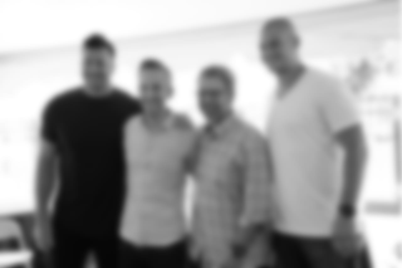 Connor Barwin and Brent Celek with Spike and Howard Eskin