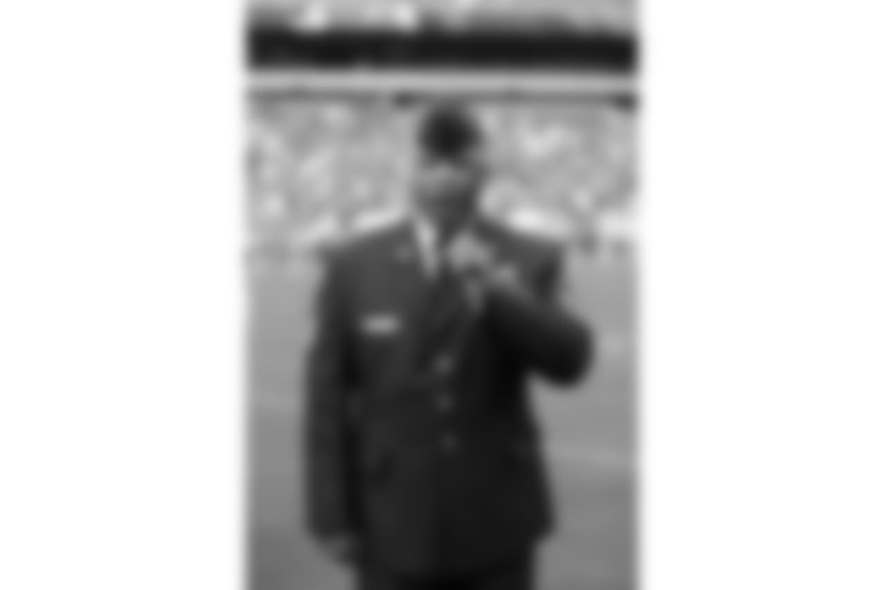 Master Sergeant Sterling Randolph performs the National Anthem.