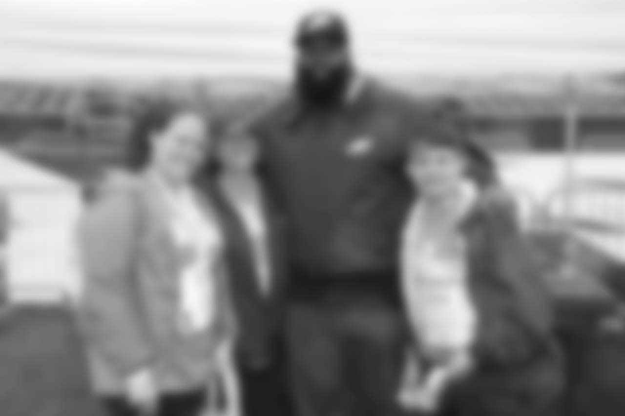 OT Jason Peters with a trio of fans.