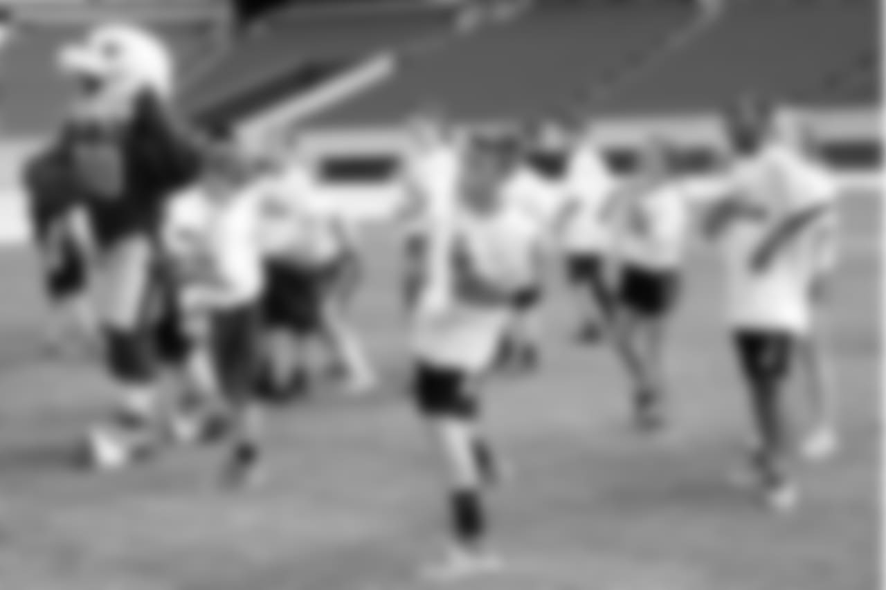 The students all competed in a variety of football drills in an effort to foster an active lifestyle.