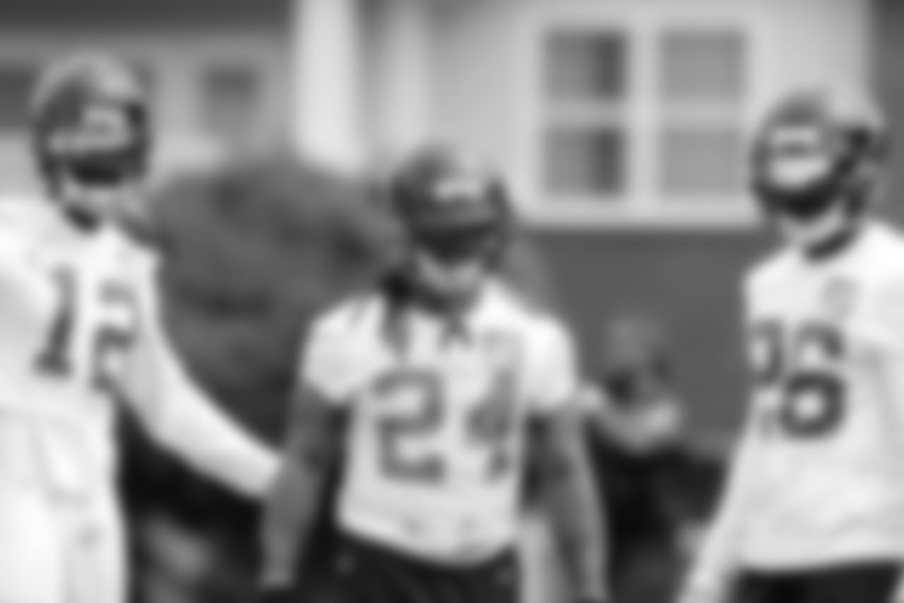 WR Mohamen Sanu, RB Devonta Freeman and RB Tevin Coleman