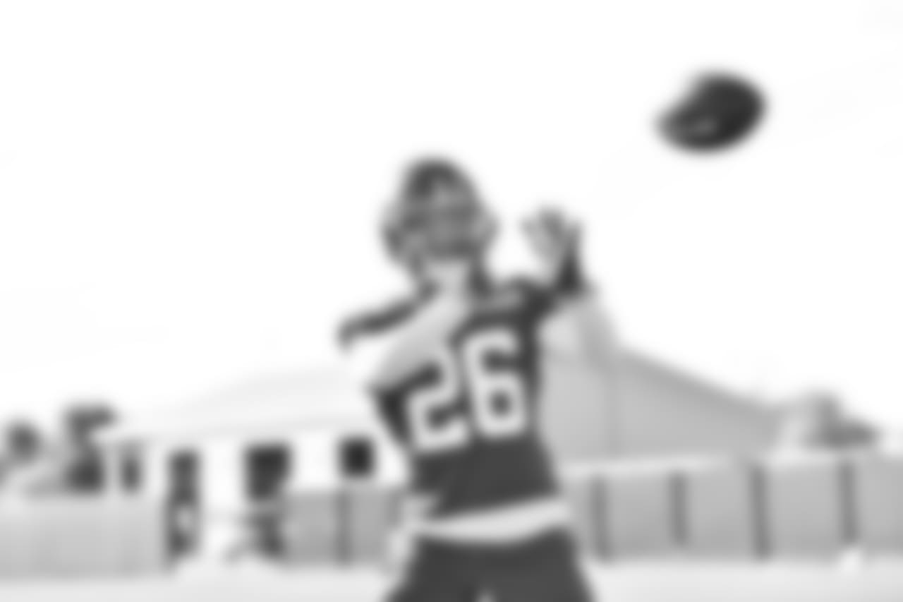 RB SAQUON BARKLEY
While he won’t be breaking any tackles just yet because contact is not permitted during OTAs, Barkley’s athleticism is on display every time he touches the field. He will also have a chance to work on his routes with Eli Manning as he figures to be a weapon in the passing game.