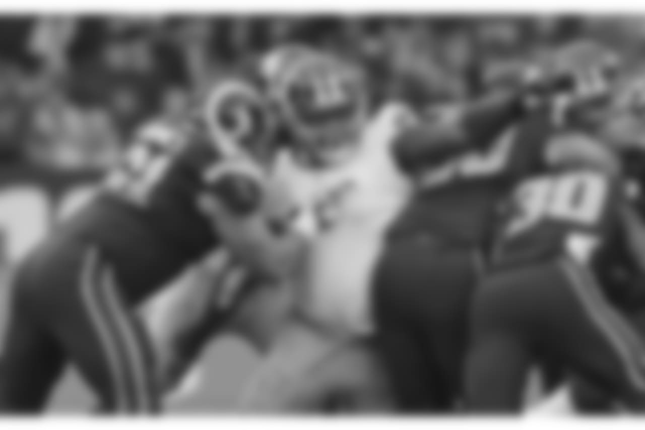 DT DAMON HARRISONHarrison had six tackles, including one of the Giants’ three sacks on the afternoon. Harrison also helped limit Rams running back Todd Gurley, the reigning Offensive Rookie of the Year, to 57 yards on 15 carries.