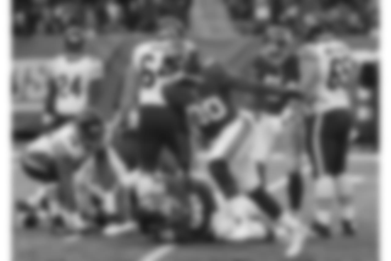 DE JASON PIERRE-PAULThe veteran defensive end had his first multi-sack game since the 2014 season finale, recording five tackles (one for loss), 2.5 sacks, three quarterback hits, a forced fumble and a pass defensed against the Bears.