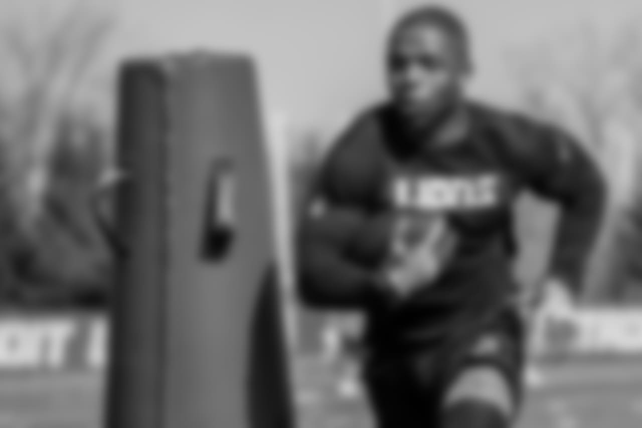 Detroit Lions running back Theo Riddick (25) during voluntary offseason workouts at the Detroit Lions training facility on Tuesday, May 8, 2018 in Allen Park, Mich. (Detroit Lions via AP)