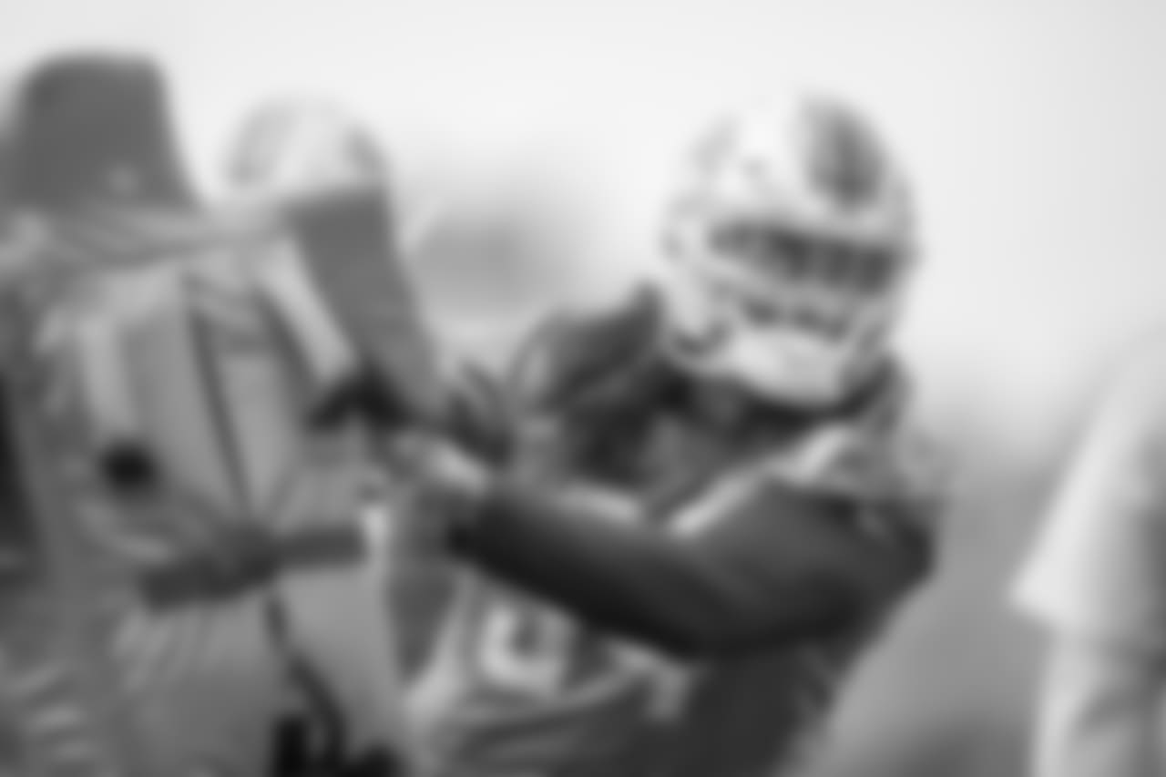 Detroit Lions defensive end Ziggy Ansah (94) during training camp practice on Monday, Aug. 6, 2018 in Allen Park, Mich. (Detroit Lions via AP)