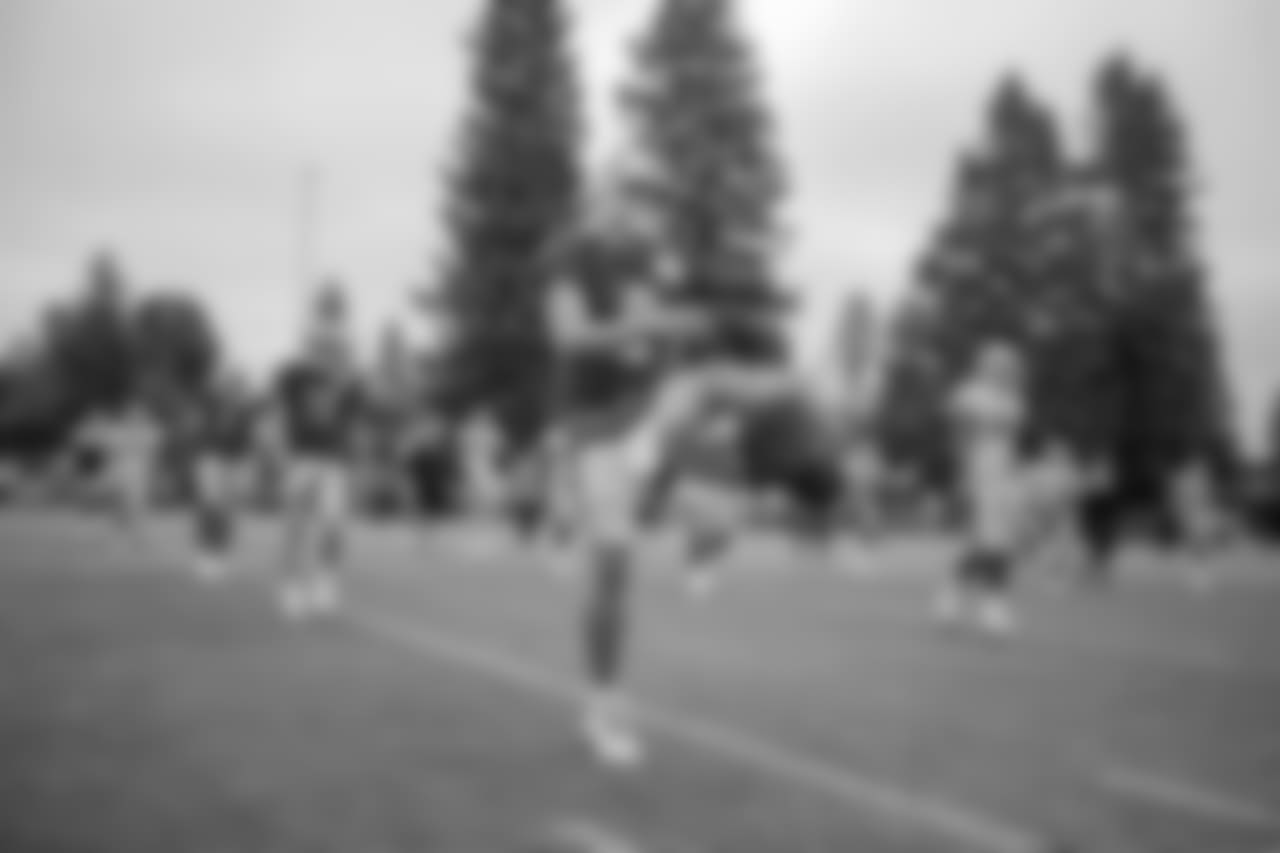 Detroit Lions quarterback Matthew Stafford (9) stretches before training camp practice on Wednesday, Aug. 8, 2018 in Napa, Calif. (Detroit Lions via AP)