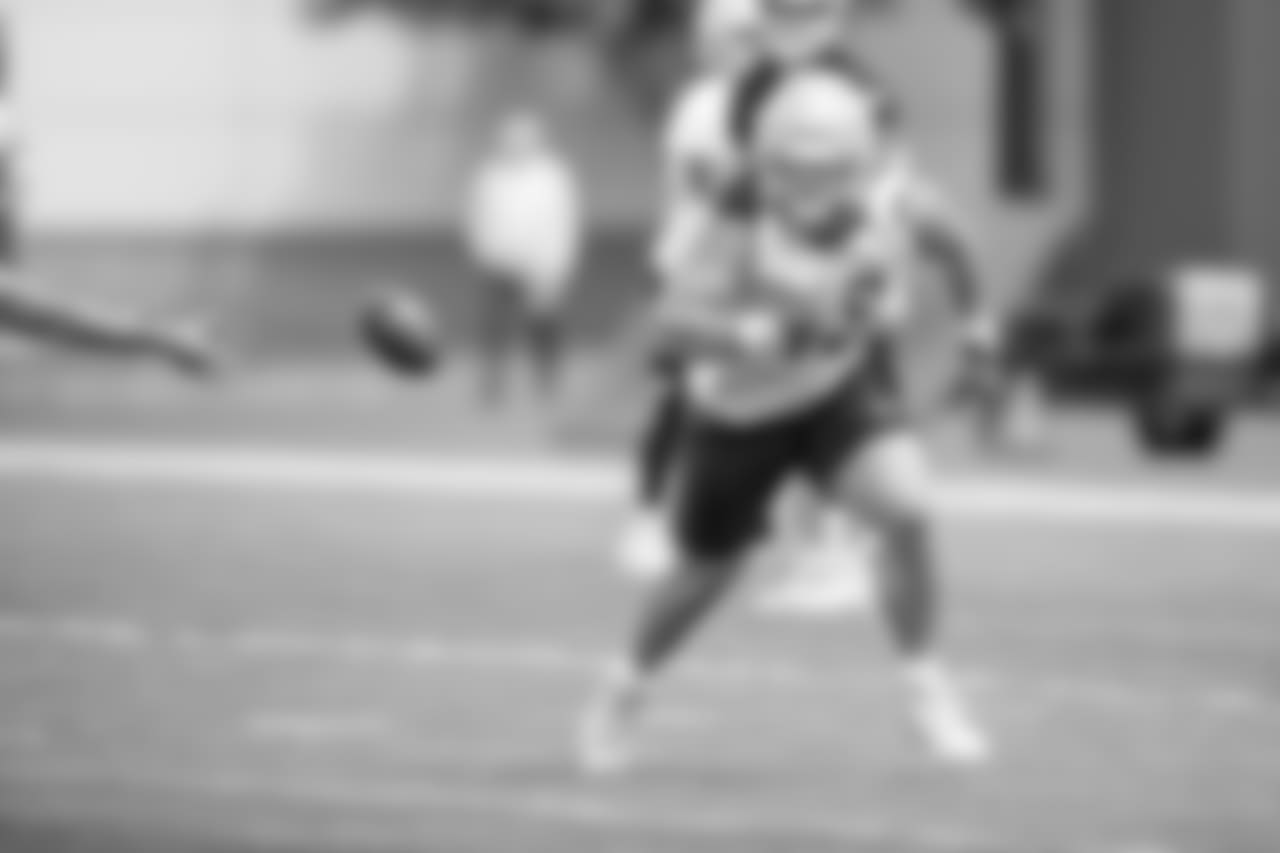 Detroit Lions fullback Nick Bawden (46) during a minicamp practice at the Detroit Lions training facility on Tuesday, June 5, 2018 in Allen Park, Mich. (Detroit Lions via AP)