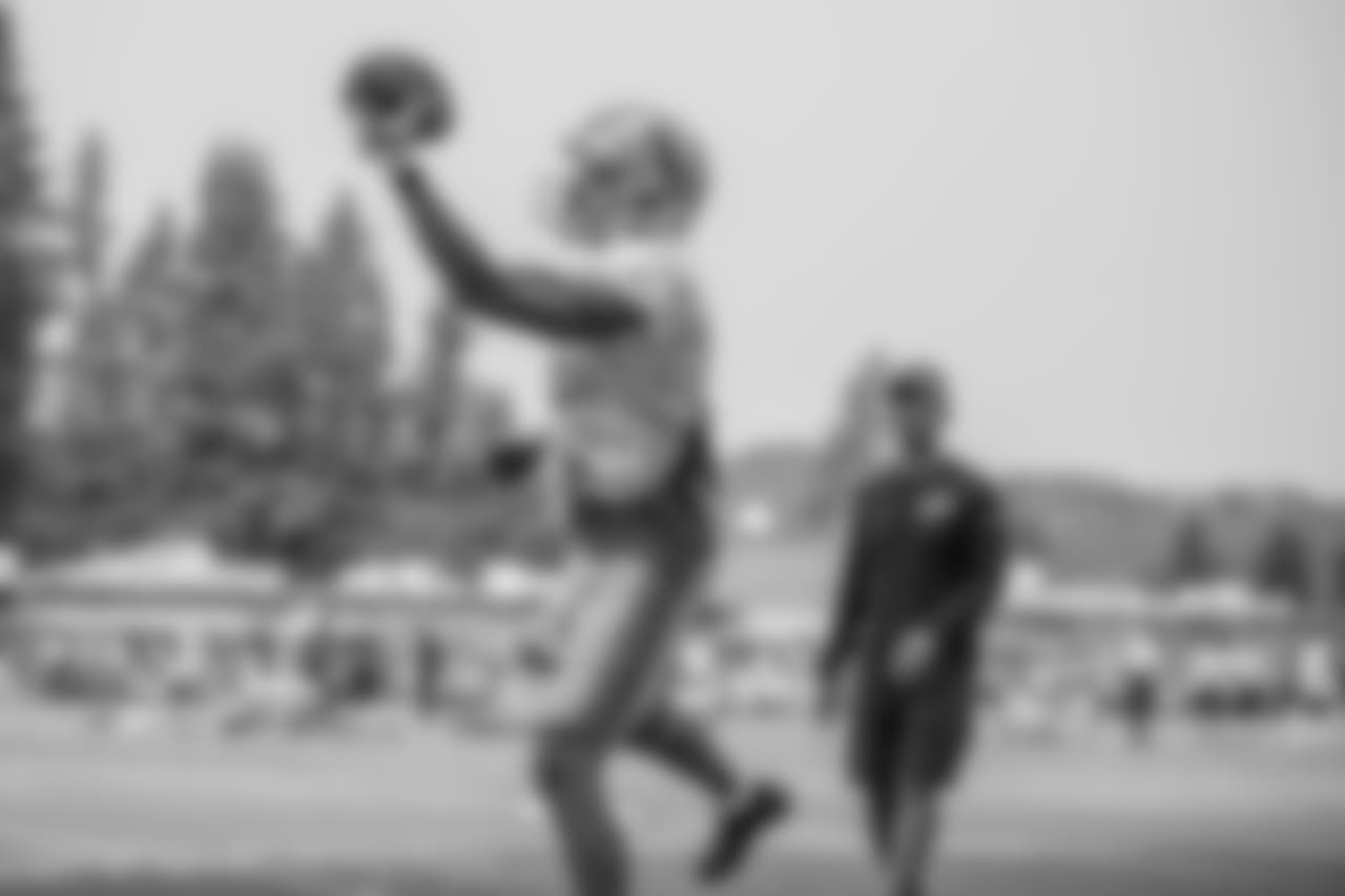 Detroit Lions wide receiver Kenny Golladay (19) makes a one-handed catch during training camp practice on Tuesday, Aug. 7, 2018 in Napa, Calif. (Detroit Lions via AP)
