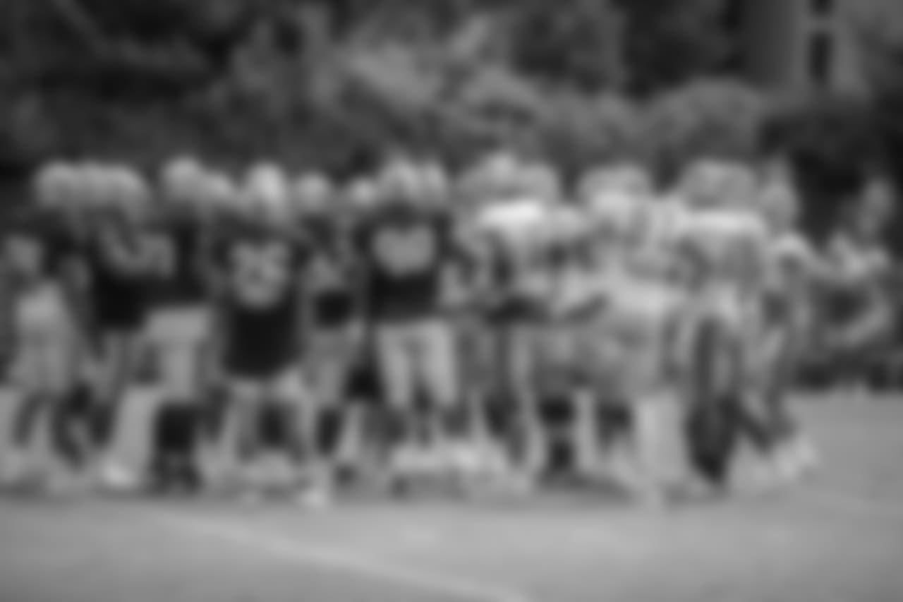 Detroit Lions and Oakland Raiders joint training camp practice on Tuesday, Aug. 7, 2018 in Napa, Calif. (Detroit Lions via AP)