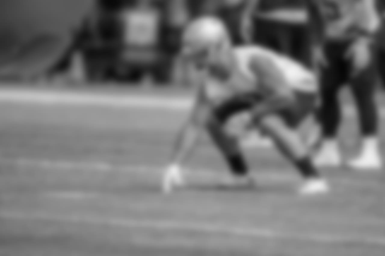 Detroit Lions fullback Nick Bellore (43) during an minicamp practice at the Detroit Lions training facility on Wednesday, June 6, 2018 in Allen Park, Mich. (Detroit Lions via AP)