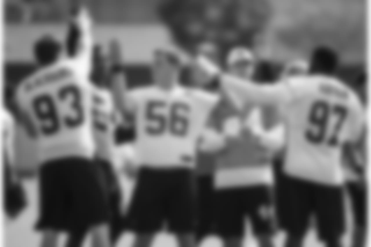 LBs Chase Blackburn, Jason Williams, A.J. Klein, and LS J.J. Jansen