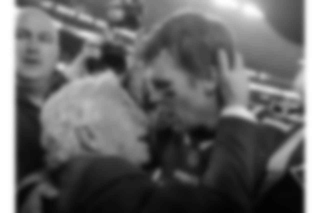 New England Patriots owner Robert Kraft, left, embraces quarterback Tom Brady after defeating the Jacksonville Jaguars in the AFC championship NFL football game, Sunday, Jan. 21, 2018, in Foxborough, Mass. The Patriots won 24-20. (AP Photo/Winslow Townson)