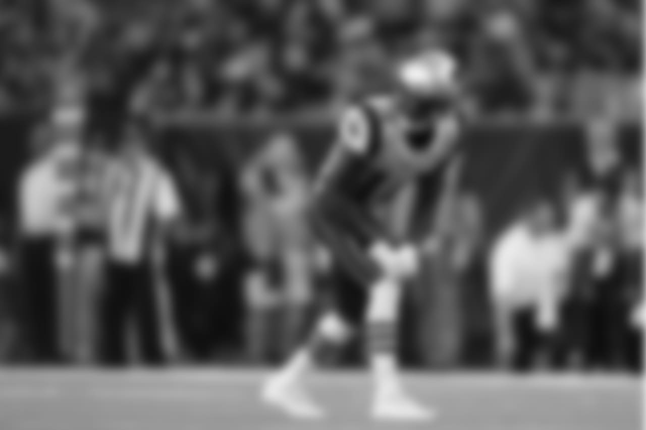 New England Patriots wide receiver Brandin Cooks (14) lines up out wide during an NFL preseason football game against the Houston Texans on Saturday, Aug. 19, 2017 in Houston. Houston won 27-23. (Aaron M. Sprecher via AP)