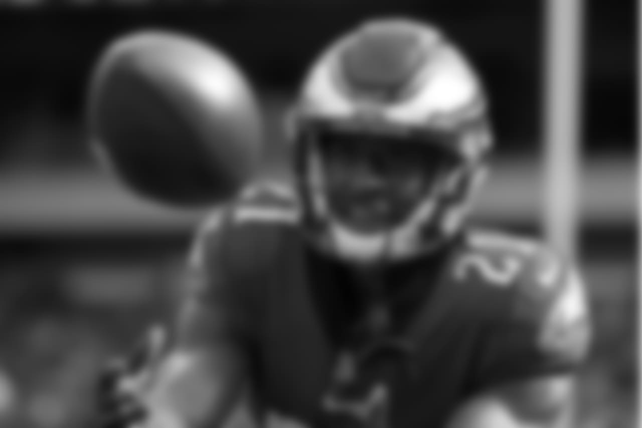 Philadelphia Eagles' Patrick Robinson warms up before an NFL football game against the Chicago Bears, Sunday, Nov. 26, 2017, in Philadelphia. (AP Photo/Michael Perez)