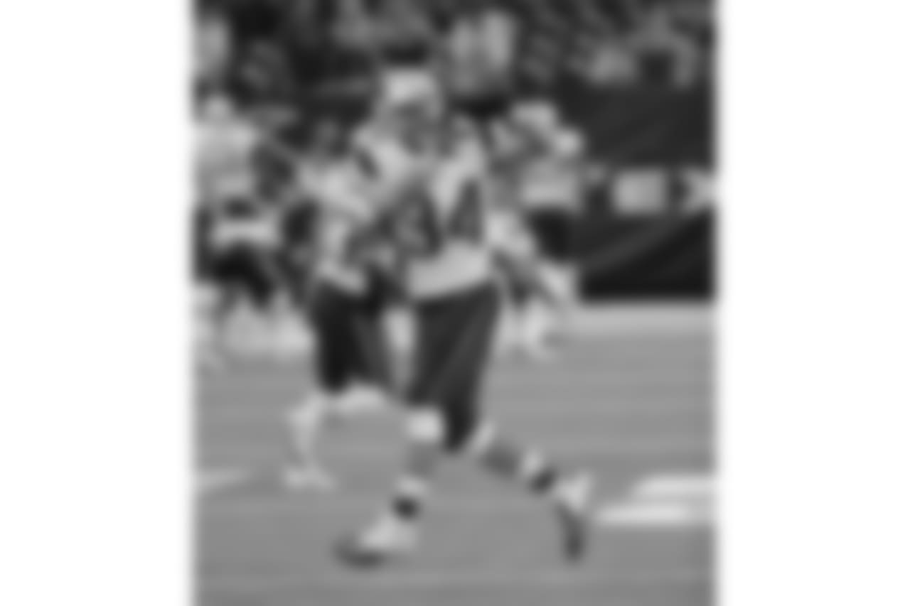 New England Patriots running back Rex Burkhead (34) before an NFL football preseason game against the Houston Texans Saturday, Aug. 19, 2017, in Houston. (AP Photo/David J. Phillip)