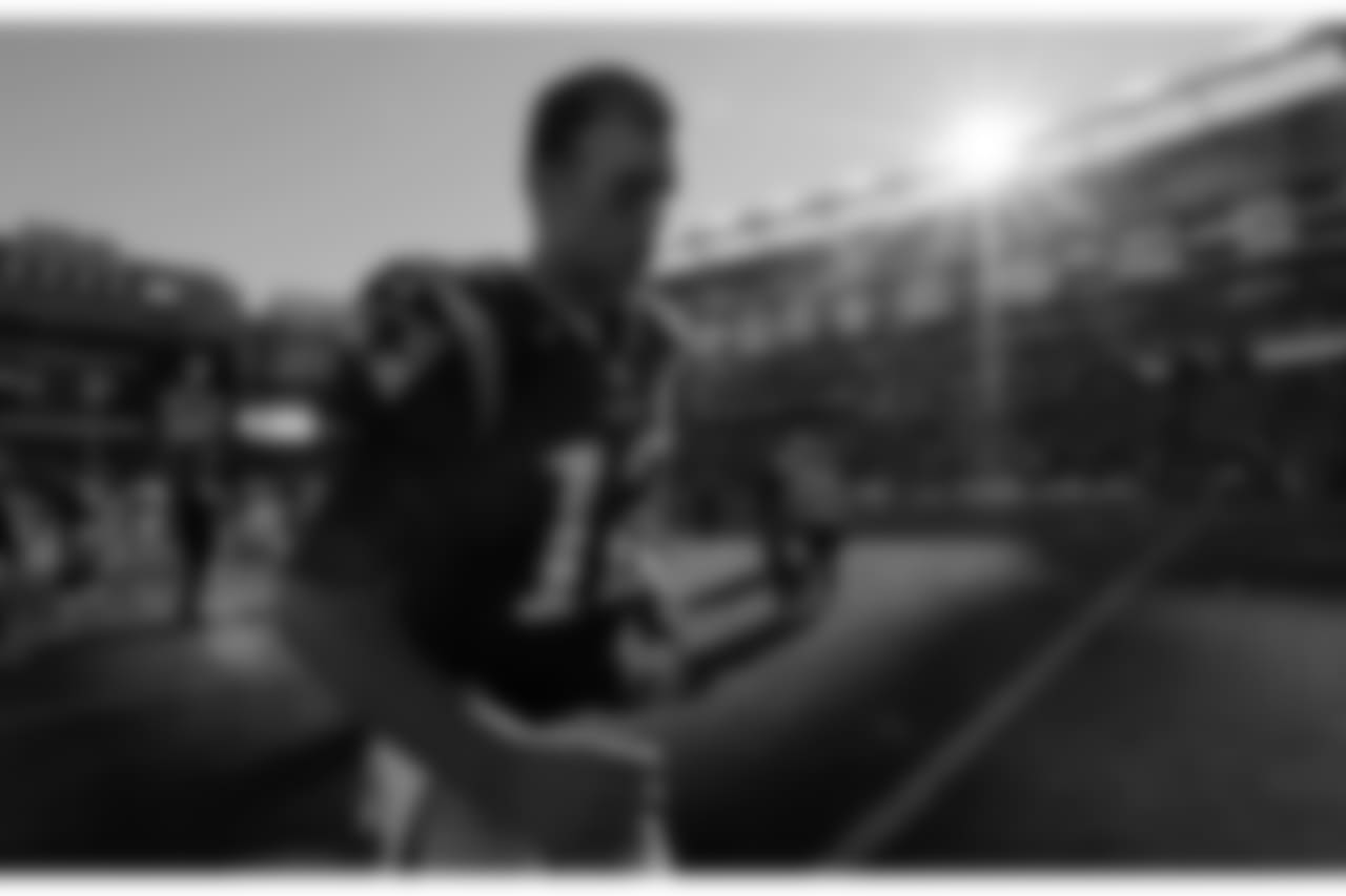 New England Patriots quarterback Tom Brady leaves the field after an NFL football game against the Carolina Panthers, Sunday, Oct. 1, 2017, in Foxborough, Mass. The Panthers won 33-30. (AP Photo/Steven Senne)