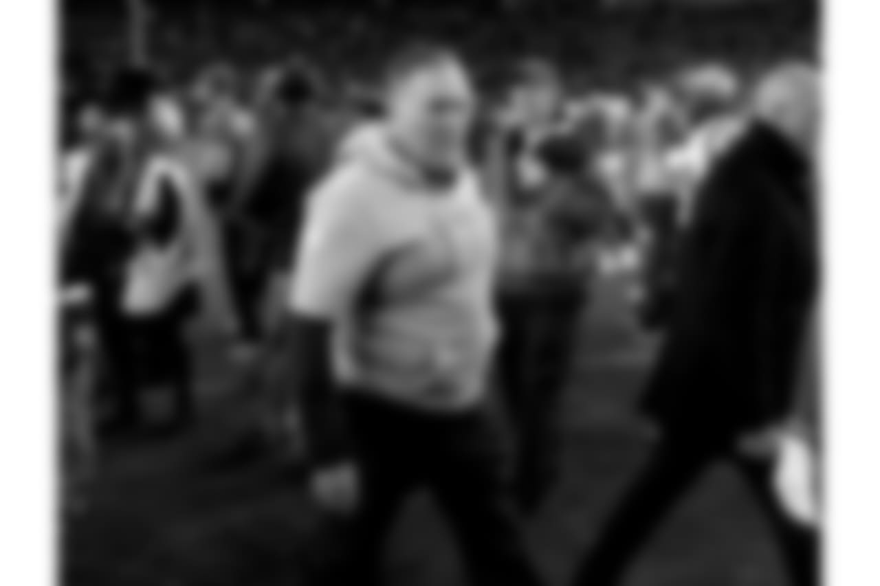 New England Patriots head coach Bill Belichick leaves the field after an NFL football game against the Denver Broncos, Sunday, Nov. 12, 2017, in Denver. The Patriots won 41-16. (AP Photo/David Zalubowski)