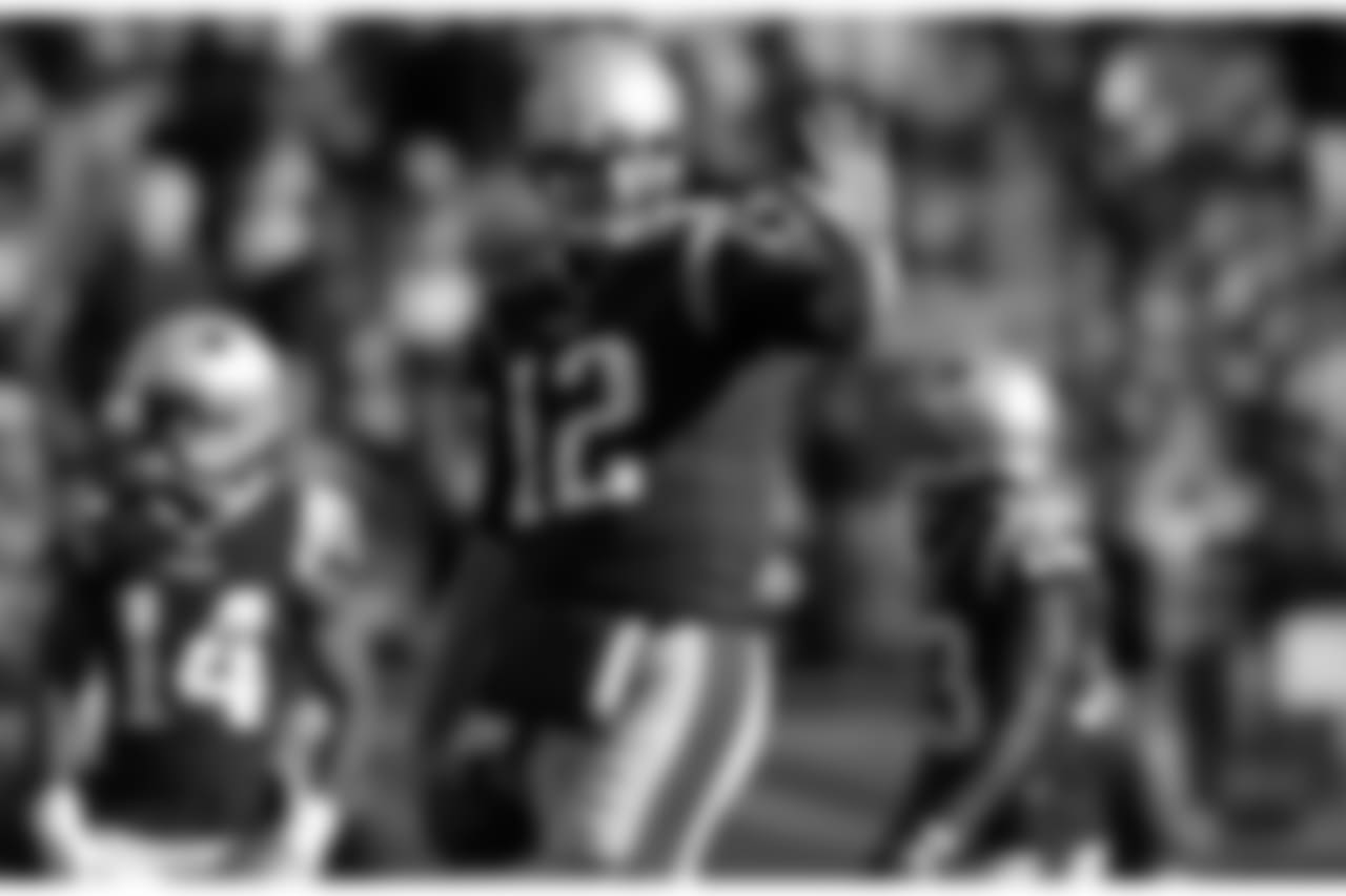 New England Patriots quarterback Tom Brady warms up before an NFL football game against the Miami Dolphins, Sunday, Nov. 26, 2017, in Foxborough, Mass. (AP Photo/Michael Dwyer)
