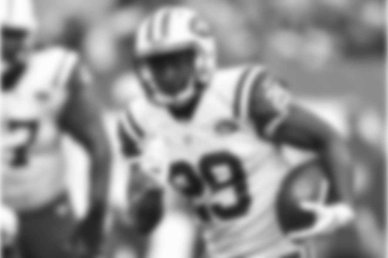 Bilal Powell - Opponents have been piling up the rushing yards against New England and it's hard to imagine New York will be any different. Powell paces the Jets ground game with 726 yards, a 4.4-yard average and five touchdowns on the season.(AP Photo/David Richard)