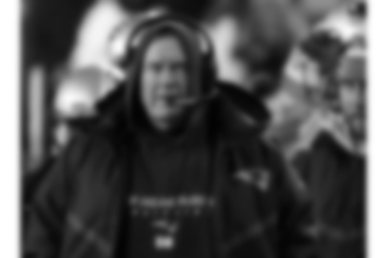 New England Patriots head coach Bill Belichick watches from the sideline during the first half of an NFL divisional playoff football game against the Tennessee Titans, Saturday, Jan. 13, 2018, in Foxborough, Mass. (AP Photo/Michael Dwyer)