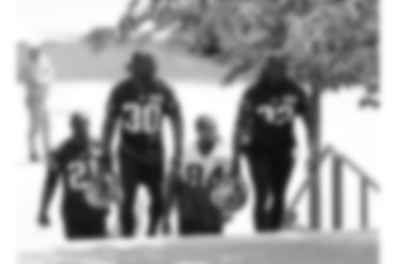 Devin McCourty (32), Jason McCourty (30), Duron Harmon (21) and Cordarrelle Patterson (84).