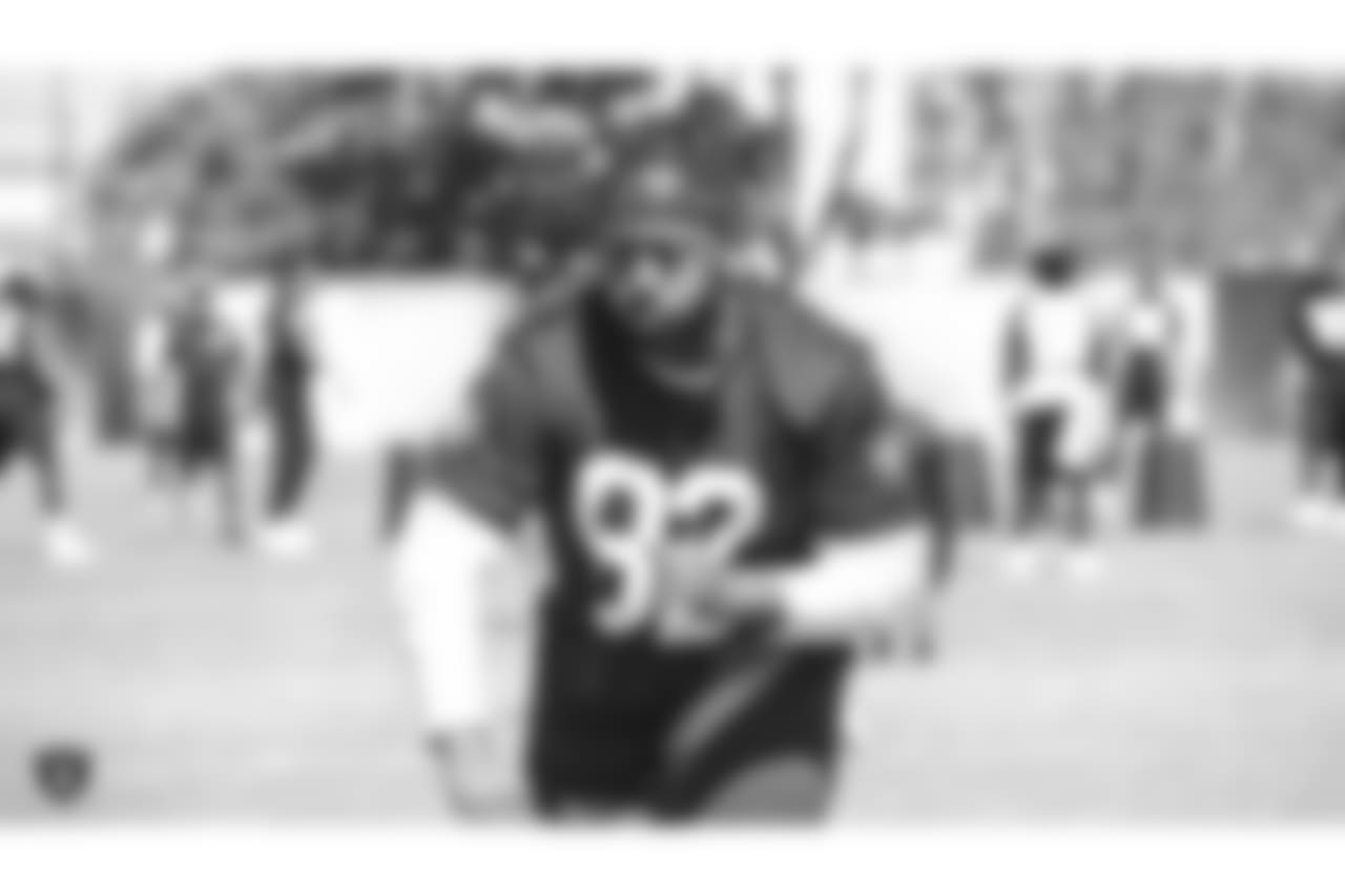 Oakland Raiders defensive tackle PJ Hall (92) at an offseason program at the Oakland Raiders Practice Facility, Friday, June 1, 2018, in Alameda, California.